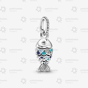 Pandora Blue Scaled Fish Dangle Charm